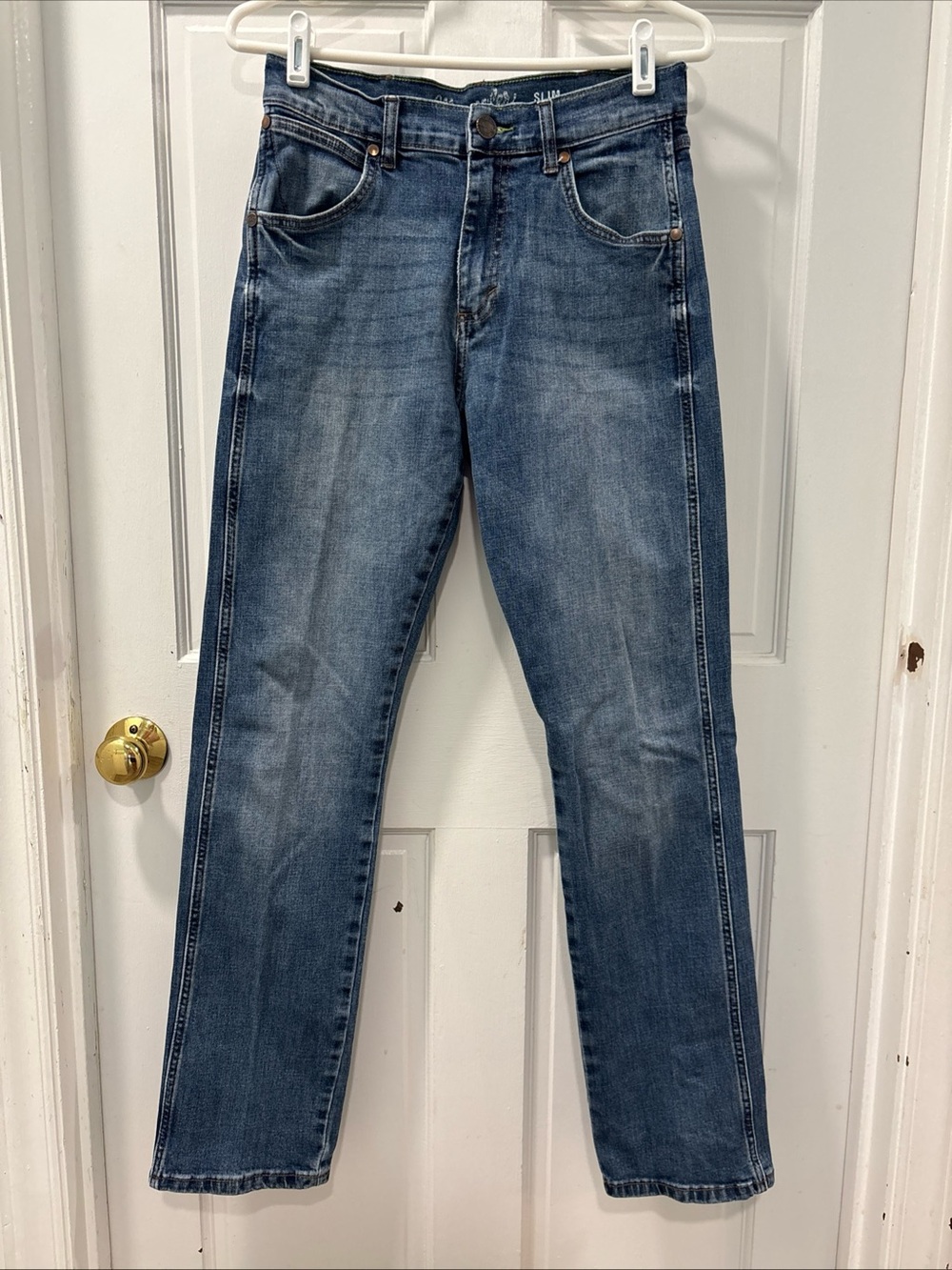 Wrangler Retro Men’s Slim Straight Jeans Size 30x34 Medium Wash Stretch Western